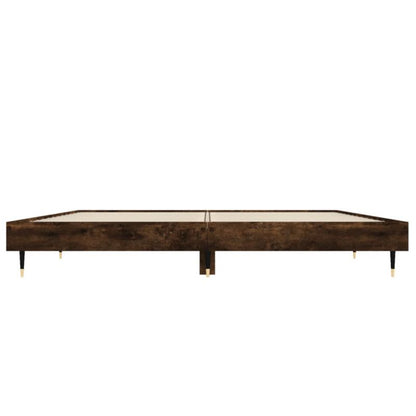 Sengeramme VidaXL 120x190 cm Røget Eg Metalben Krydsfinér