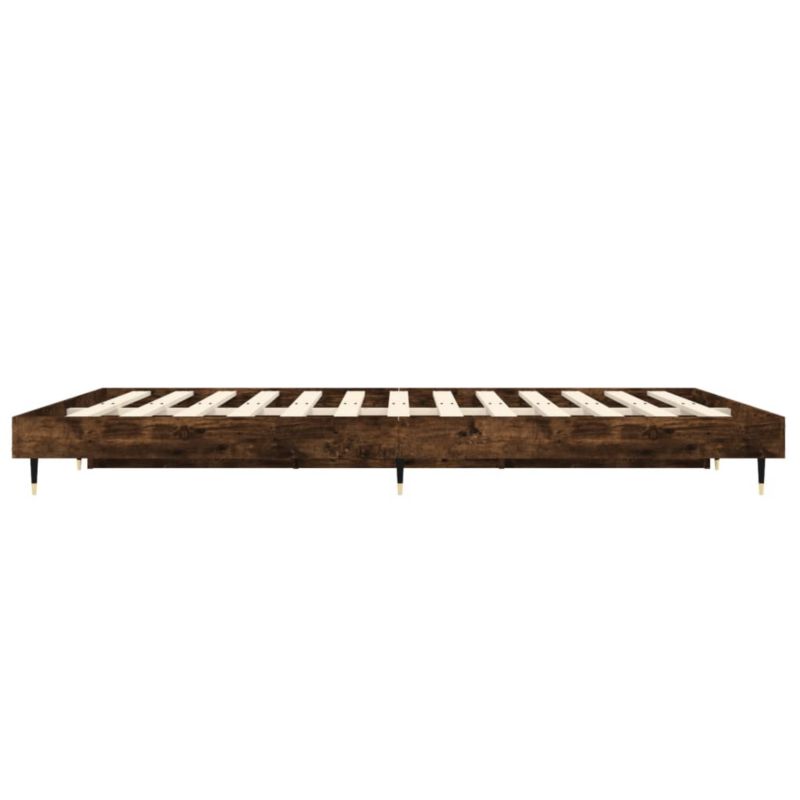 Sengeramme VidaXL 120x190 cm Røget Eg Metalben Krydsfinér