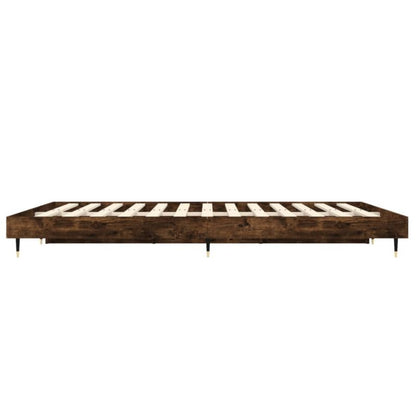 Sengeramme VidaXL 120x190 cm Røget Eg Metalben Krydsfinér