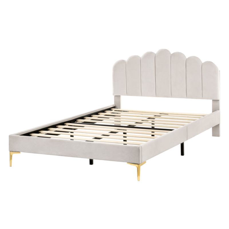 Seng Sauvian 140x200 cm Hvid Velour