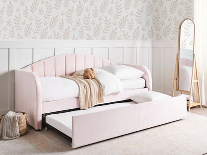 Udtræksseng Velour Eyburie 90x200 cm Pastelrosa