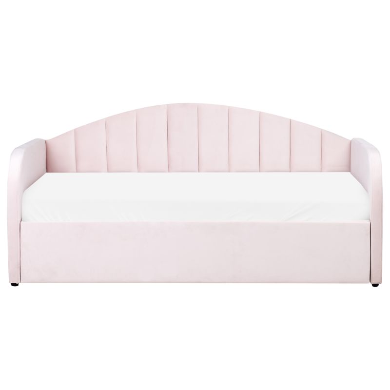 Udtræksseng Velour Eyburie 90x200 cm Pastelrosa