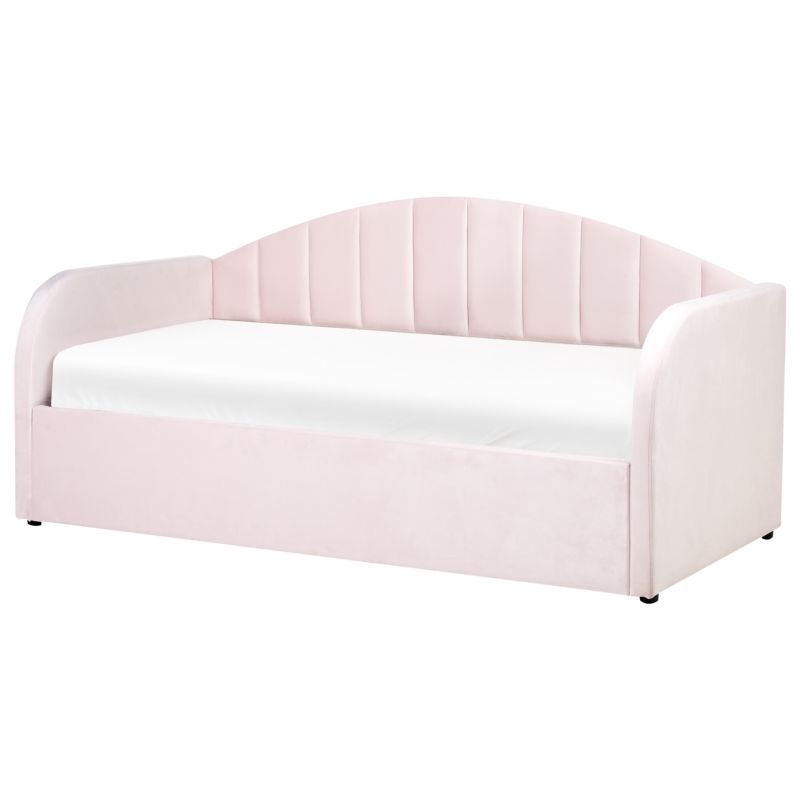 Udtræksseng Velour Eyburie 90x200 cm Pastelrosa