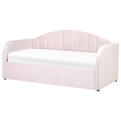 Udtræksseng Velour Eyburie 90x200 cm Pastelrosa