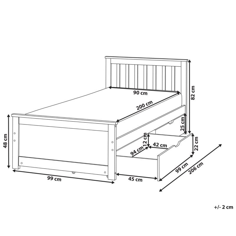 Seng Olendon 90x200 cm Fyrretræ Brun
