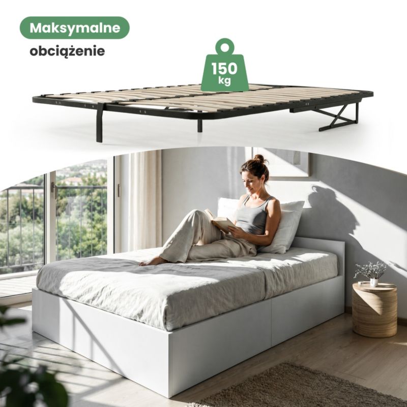 Seng med Opbevaring AKORD 120x200 cm Hvid