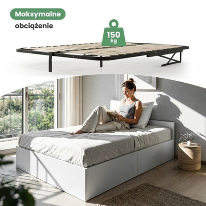 Seng med Opbevaring AKORD 120x200 cm Hvid