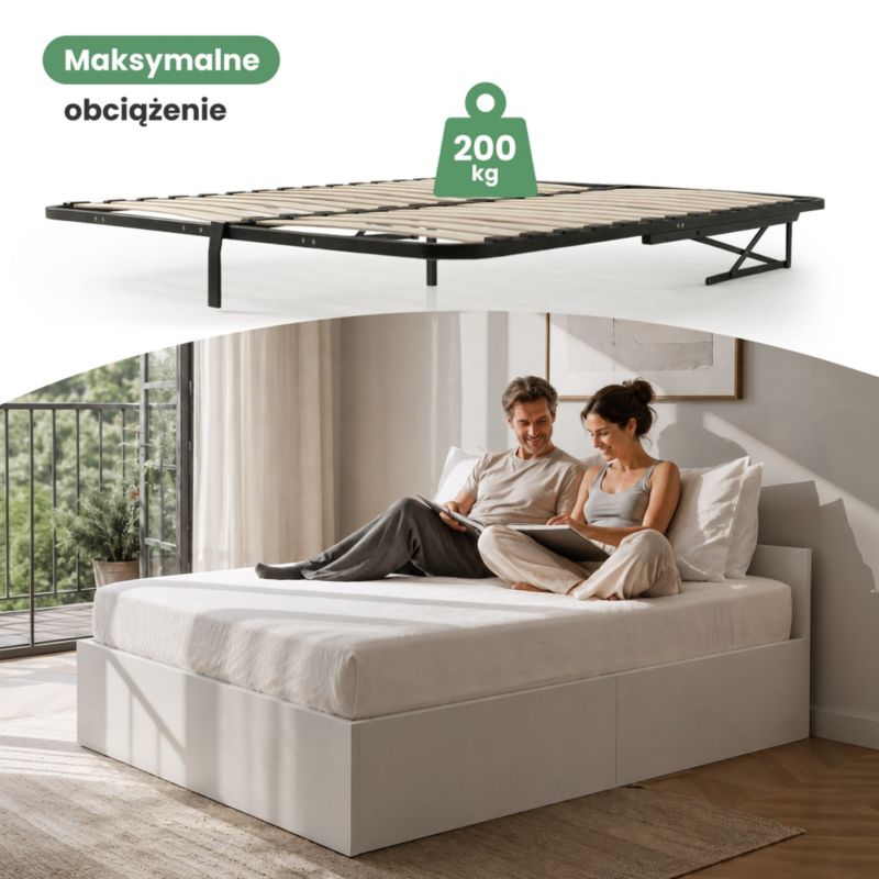 Seng med Opbevaring Akord 140x200 cm Hvid