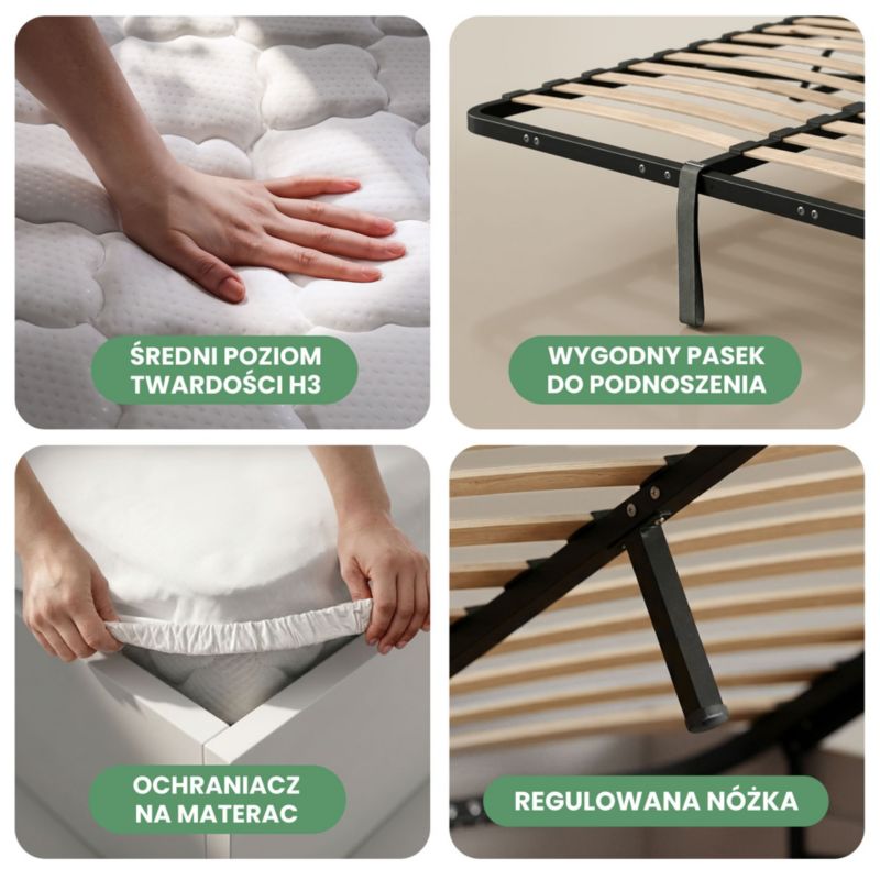 Seng med Opbevaring Akord 160x200 cm Hvid