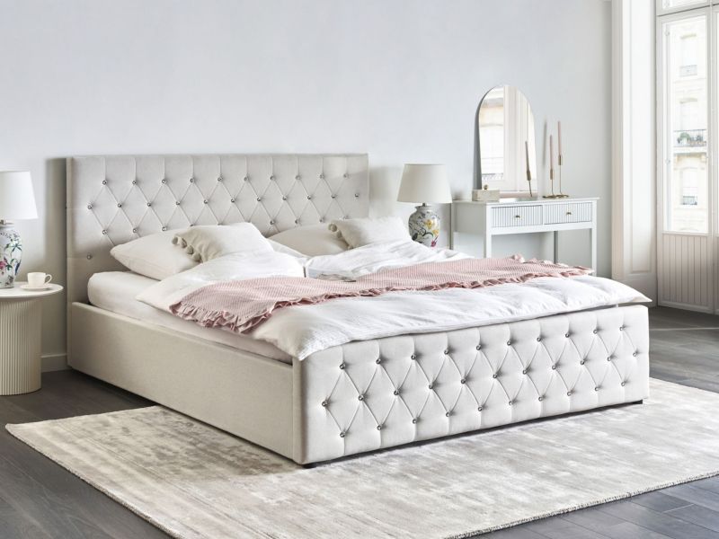 Seng med opbevaring Amiens Beige 180x200 cm