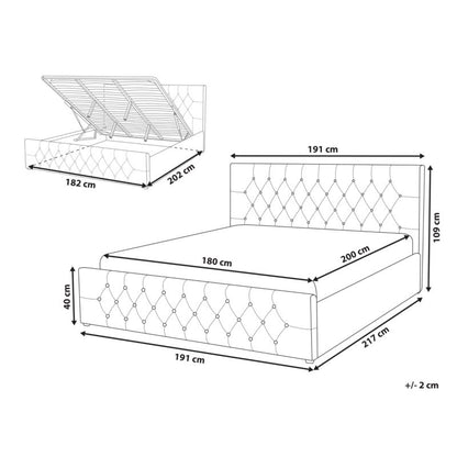 Seng med opbevaring Amiens Beige 180x200 cm