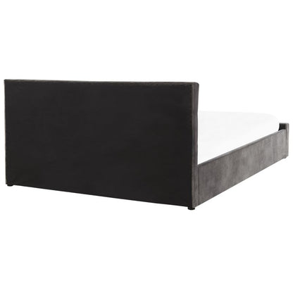 Seng med Opbevaring Amiens Velour Grå 180x200 cm