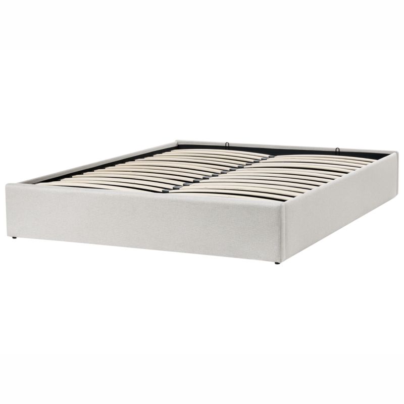 Seng med Opbevaring Dinan Lys Beige 160x200 cm
