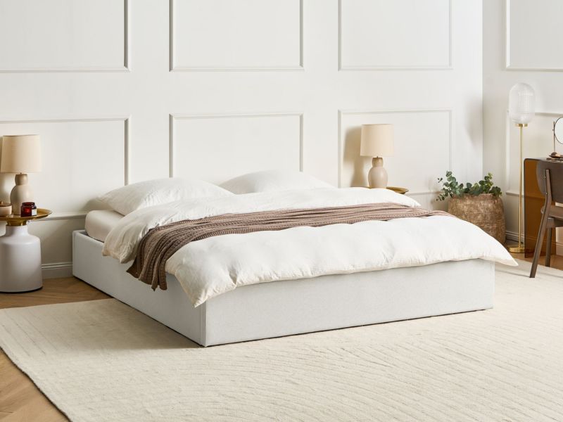 Seng med Opbevaring Dinan Lys Beige 180x200 cm