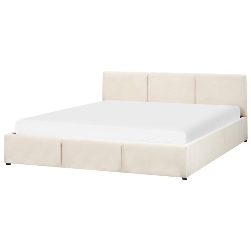 Seng med Opbevaring Bousse Velour Lys Beige 180x200 cm