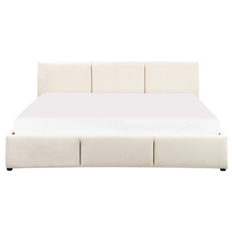 Seng med Opbevaring Bousse Velour Lys Beige 180x200 cm