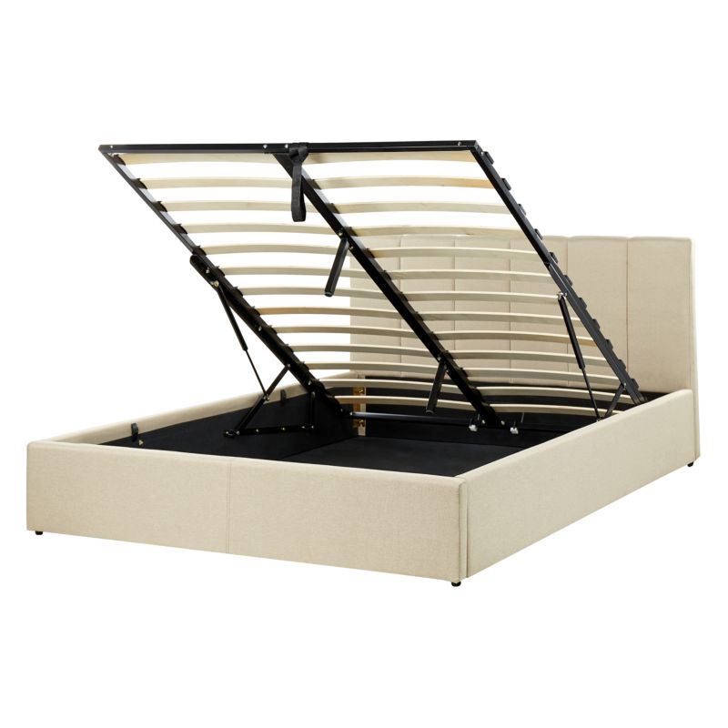 Seng med opbevaring Dreux Beige 140x200 cm