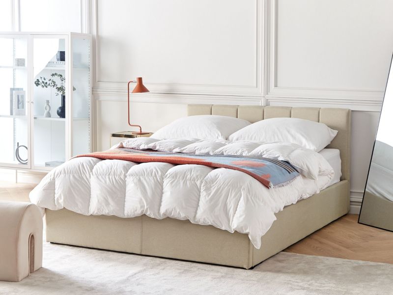 Seng med opbevaring Dreux Beige 140x200 cm