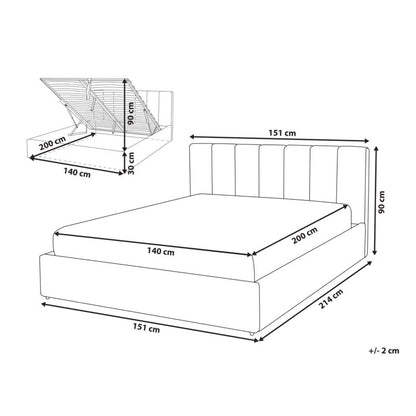 Seng med opbevaring Dreux Beige 140x200 cm