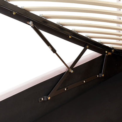 Seng med opbevaring Metz Velour Pastelrosa 90x200 cm