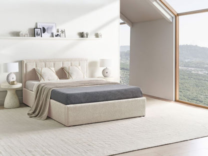 Seng med Opbevaring Montlaur Boucle Beige 140x200 cm