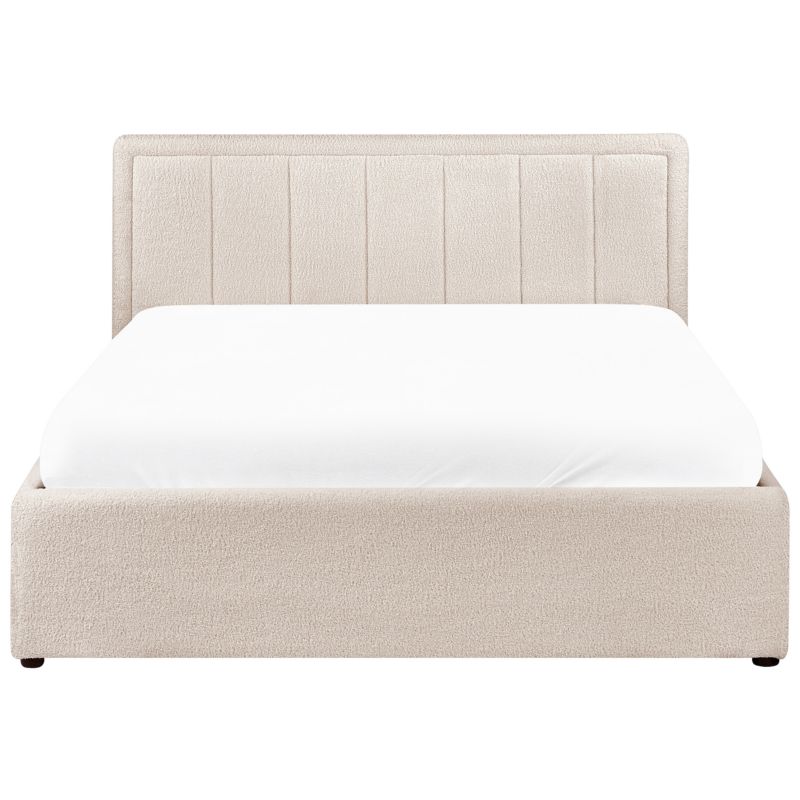 Seng med Opbevaring Montlaur Boucle Beige 140x200 cm