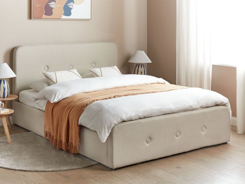 Seng med Opbevaring Rennes Beige 160x200 cm