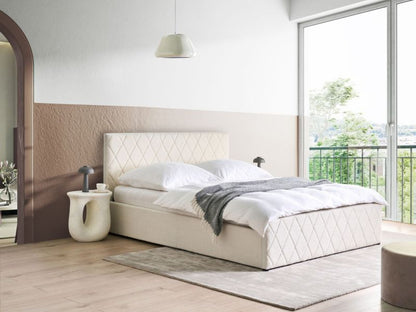 Seng med Opbevaring Rochefort Boucle Hvid 160x200 cm