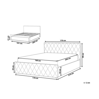 Seng med Opbevaring Rochefort Boucle Hvid 160x200 cm