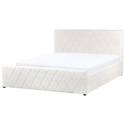Seng med Opbevaring Rochefort Boucle Hvid 160x200 cm