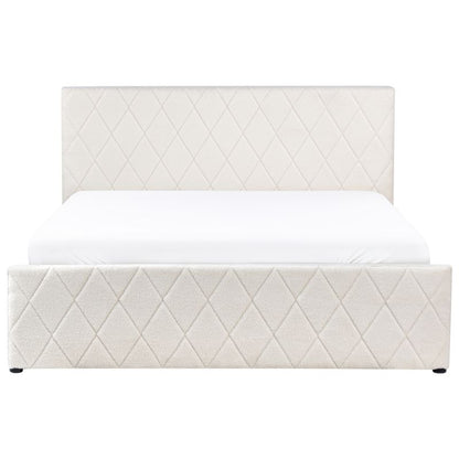 Seng med Opbevaring Rochefort Boucle Hvid 160x200 cm