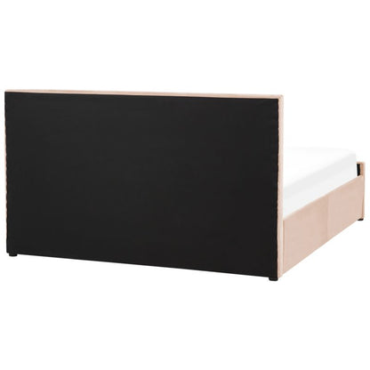 Seng med opbevaring Rochefort Fløjl Beige 160x200 cm