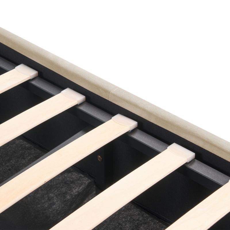 Seng med opbevaring Rochefort Fløjl Beige 160x200 cm