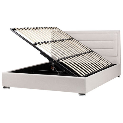 Seng med Opbevaring Rouen Lys Beige 180x200 cm