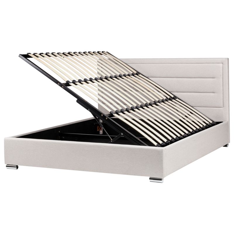 Seng med Opbevaring Rouen Lys Beige 180x200 cm