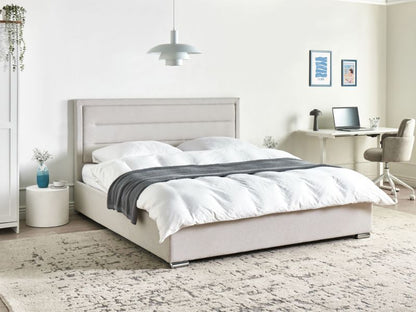 Seng med Opbevaring Rouen Lys Beige 180x200 cm