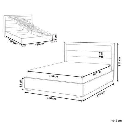 Seng med Opbevaring Rouen Lys Beige 180x200 cm