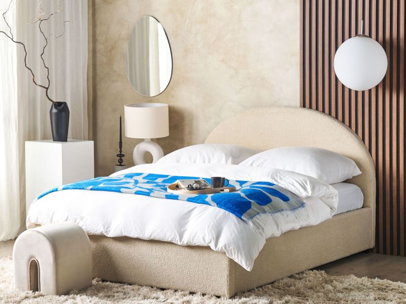 Seng med Opbevaring Vaucluse Boucle Beige 160x200 cm