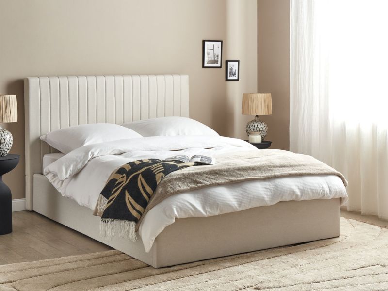 Seng med opbevaring Vion Lys Beige 140x200 cm