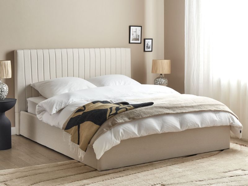 Senge med Opbevaring Vion Lys Beige 160x200 cm