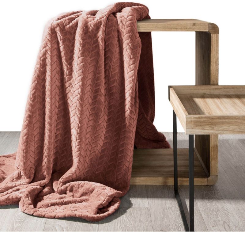 Cindy plaid 150 x 200 cm i pudderfarve