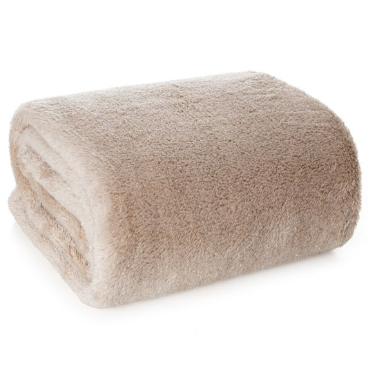 Eurofirany plaid 150 x 200 cm i beige med sølvglans