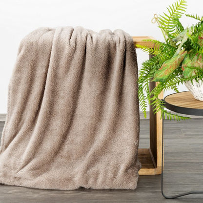 Eurofirany plaid 150 x 200 cm i beige med sølvglans