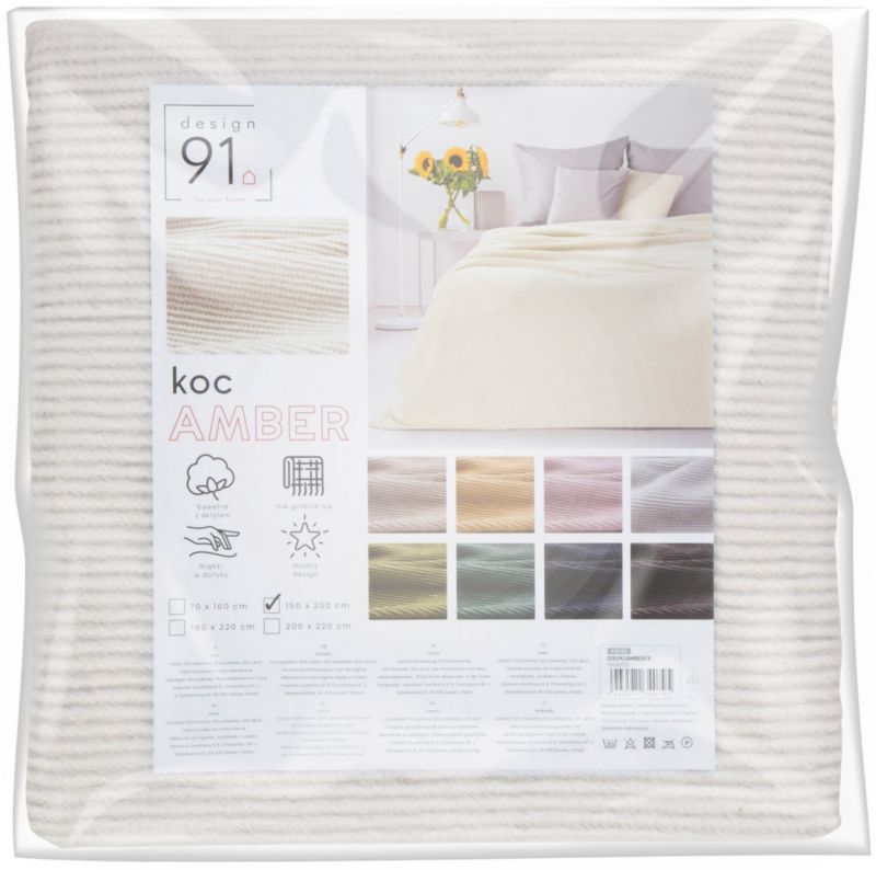 Eurofirany Amber tæppe 200 x 220 cm i lys creme