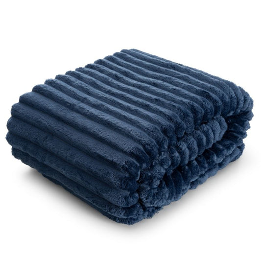 Eurofirany Soft tæppe 200 x 220 cm i marineblå