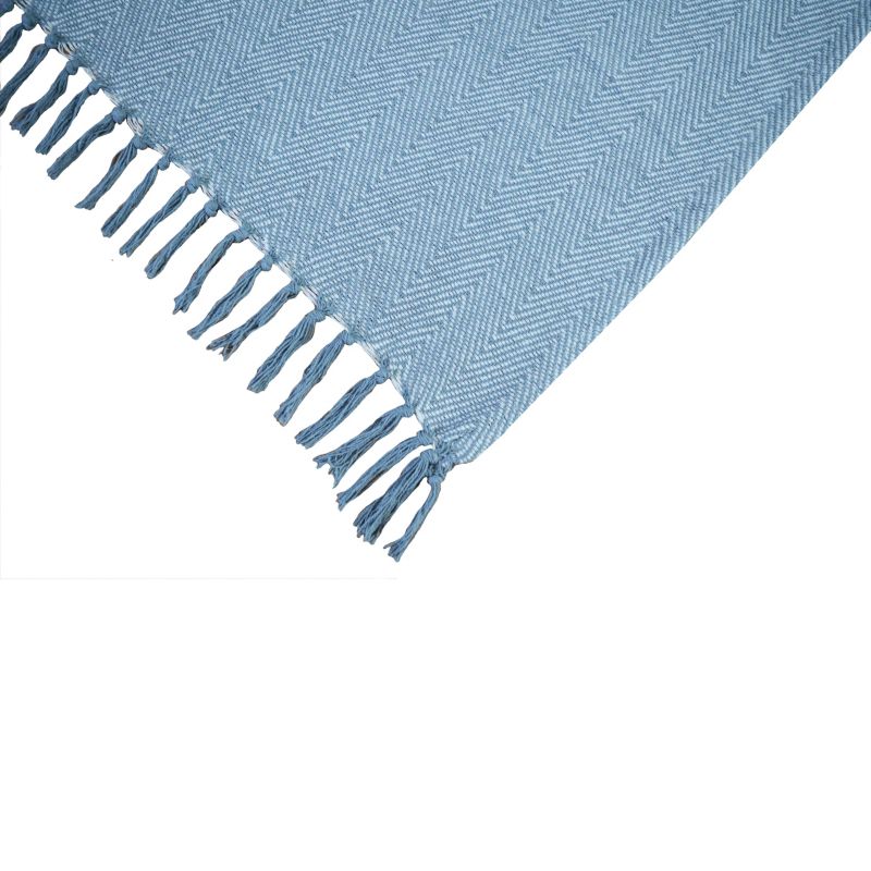Vævet plaid 130 x 170 cm i sildebensmønster grå