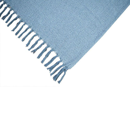 Vævet plaid 130 x 170 cm i sildebensmønster grå
