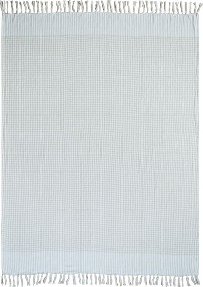 Vævet plaid 130 x 170 cm i beige tern