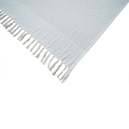 Vævet plaid 130 x 170 cm i beige tern