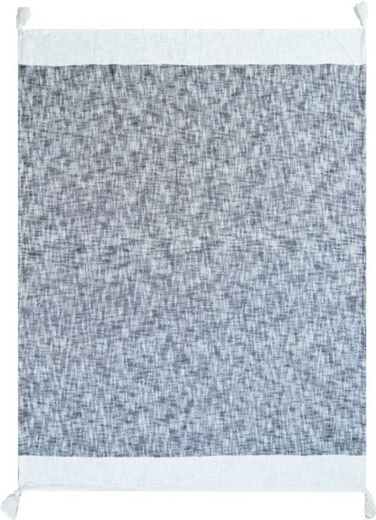Vævet plaid 130 x 170 cm melange sort-hvid